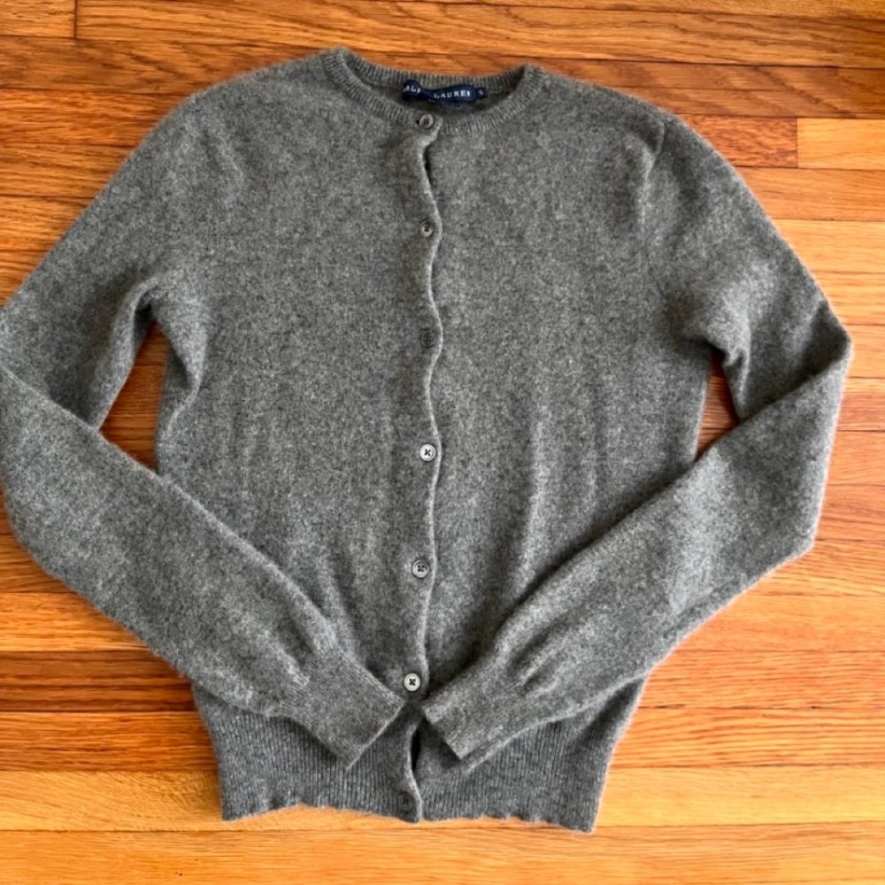 Ralph Lauren Blue Label Cashmere Cardigan Gray